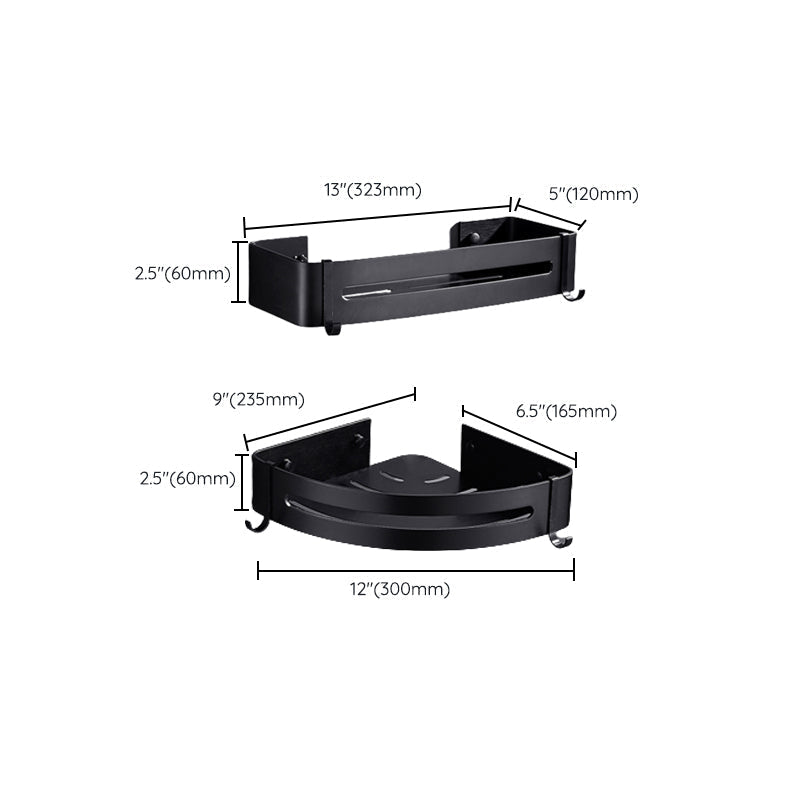 Sleek Black Bathroom Accessory Kit, 3 Piece Set