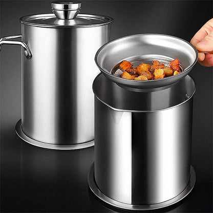 Heavy Duty Stainless Steel Oil Strainer Pot - Luxicro