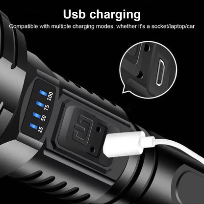 Bright 90000LM Rechargeable LED Torch with USB Charger