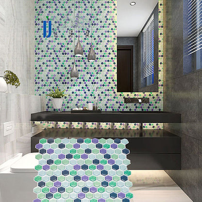 Vibrant Glass Mosaic Stick On Tiles for Kitchen Backsplash