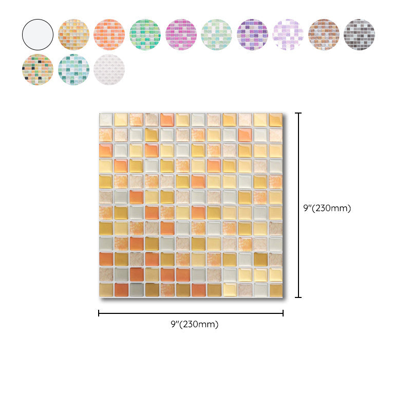 Vibrant Glass Mosaic Stick On Tiles for Kitchen Backsplash