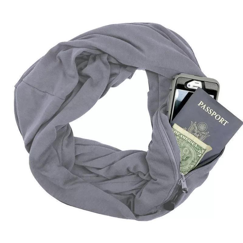 Warm Winter Scarf with Hidden Pocket