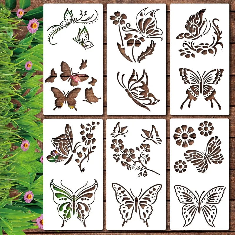 Big Floral Wall Stencil Kit - Outdoor Decor