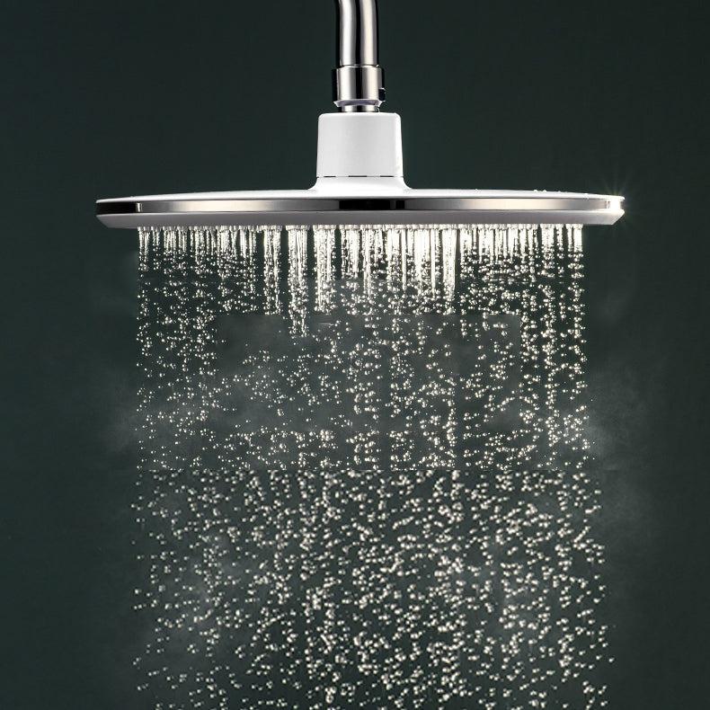 Modern White Fixed Round Shower Head Set