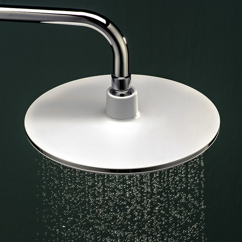 Modern White Fixed Round Shower Head Set
