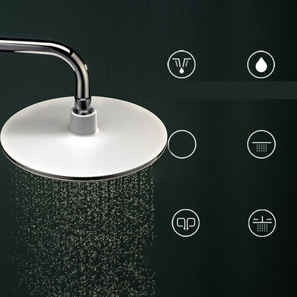 Modern White Fixed Round Shower Head Set