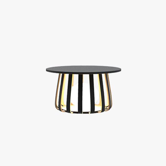 Dark Grey Outdoor Solar Lamp with Metal Table Base - Luxicro