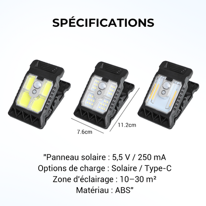 Bright Solar Powered Clamp Light