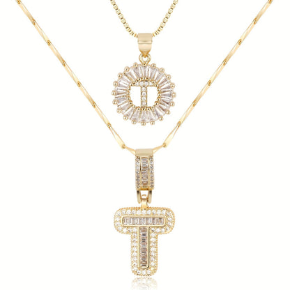 Fine 14k Gold Initial Diamond Pendant Necklace