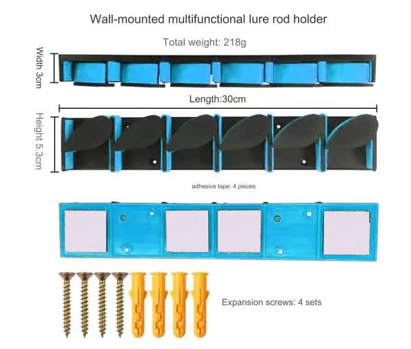 Fishing Gear Wall Mount Holder