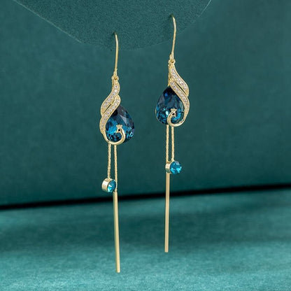 Fashionable Turquoise Bird Dangle Earrings - Luxicro