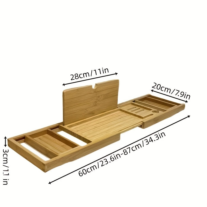 Relaxing Wooden Bath Tray With Expandable Design