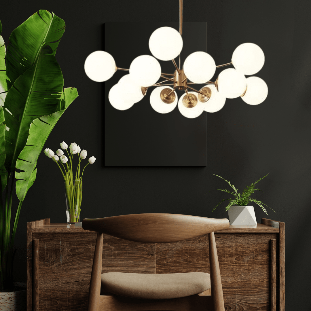 Luxury Gold Glass Ball Chandelier Light Fixture