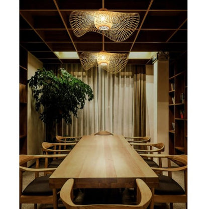 Rustic Woven Pendant Lamp with Asian Style