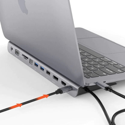 Compact USB-C Laptop Adapter with HDMI and Ethernet
