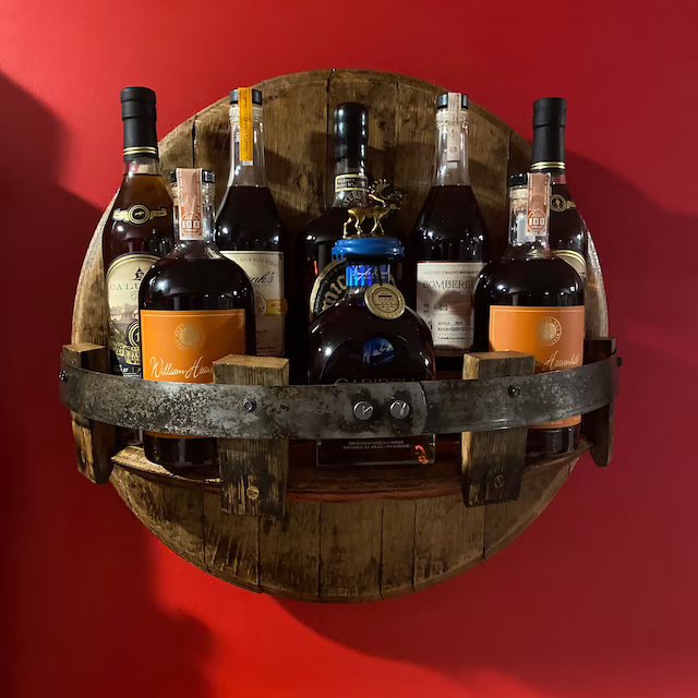 Reclaimed Wood Whiskey Barrel Shelf - Luxicro