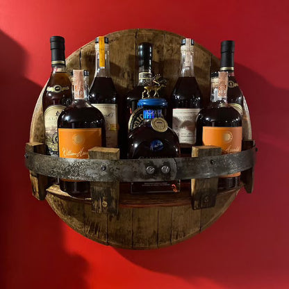 Reclaimed Wood Whiskey Barrel Shelf - Luxicro