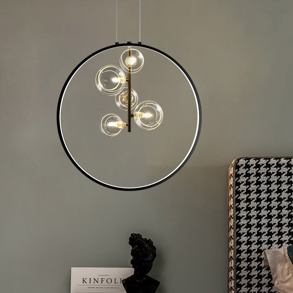 Clear Hanging Globe Ceiling Light Fixture