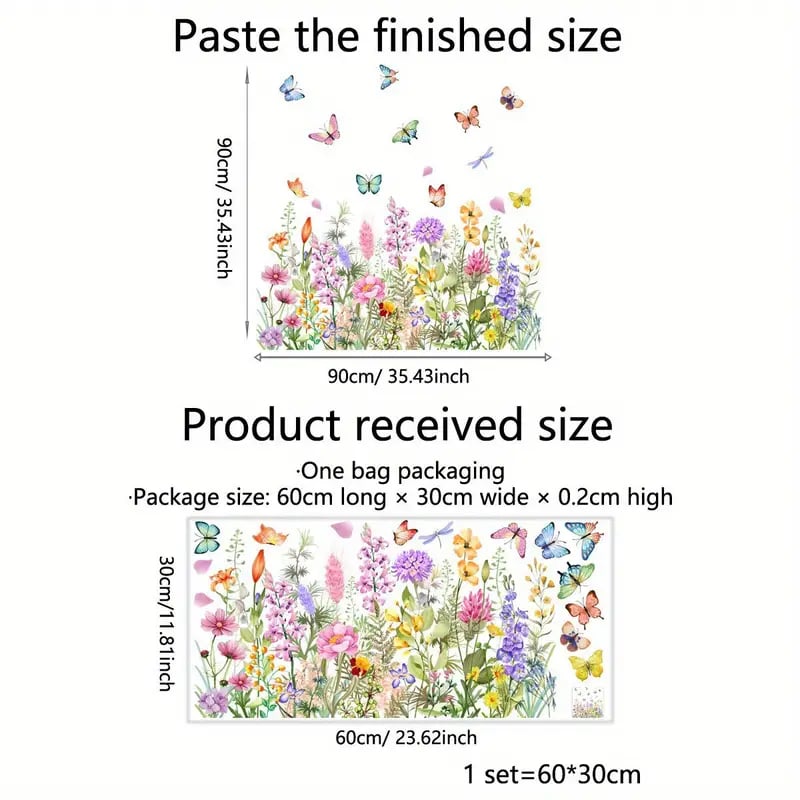 Colorful Floral Static Window Sticker