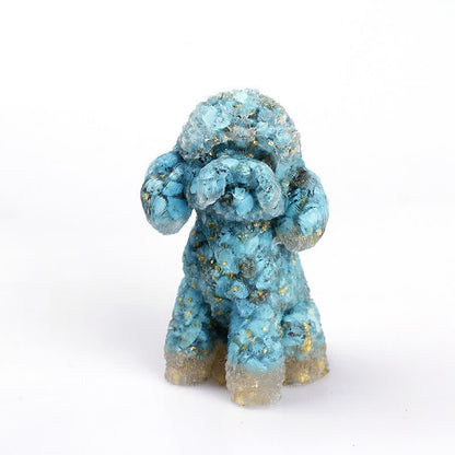Shiny Gemstone Dog Ornament Figure
