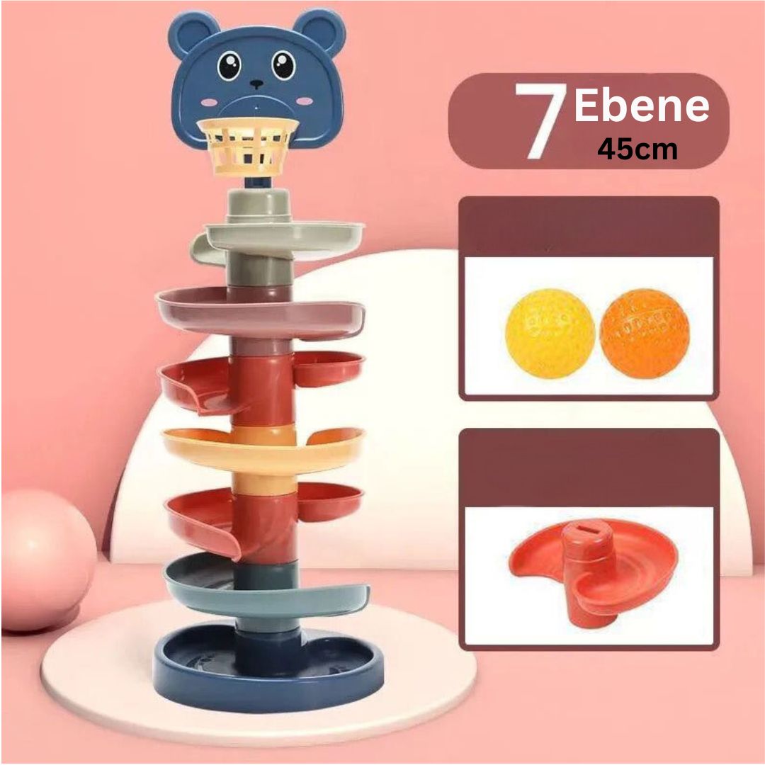 Vibrant Childrens Wood Tower Blocks Toy