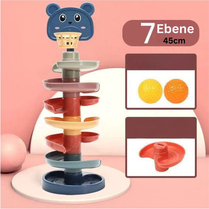 Vibrant Childrens Wood Tower Blocks Toy