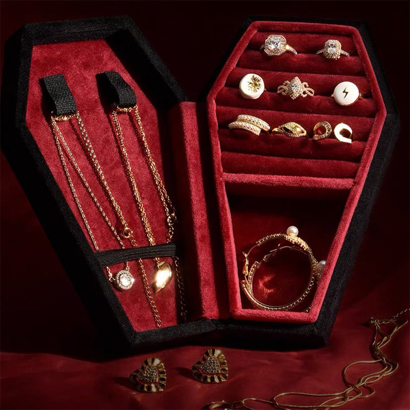 Dark Wooden Jewelry Chest Box