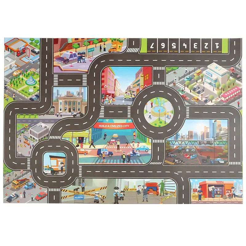 Colorful City Road Playmat for Children - Luxicro