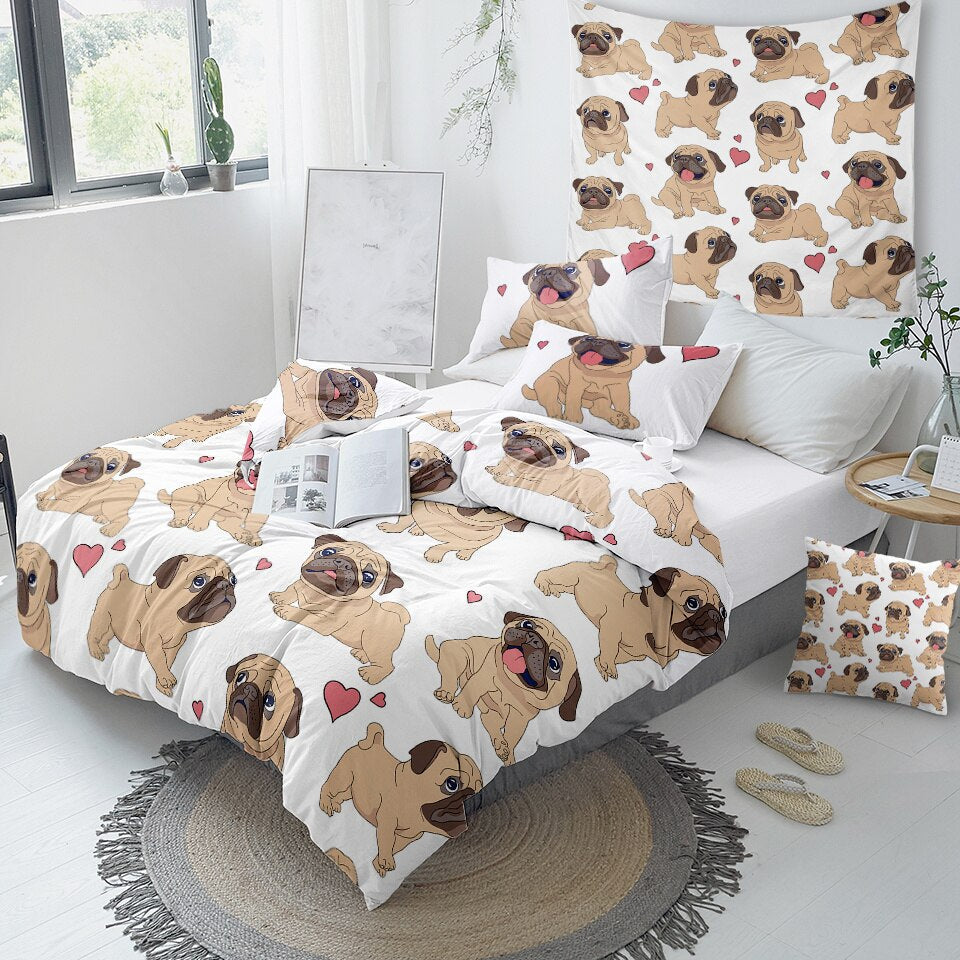 Vibrant Dog 3 Piece Comforter Bedding Set - Luxicro