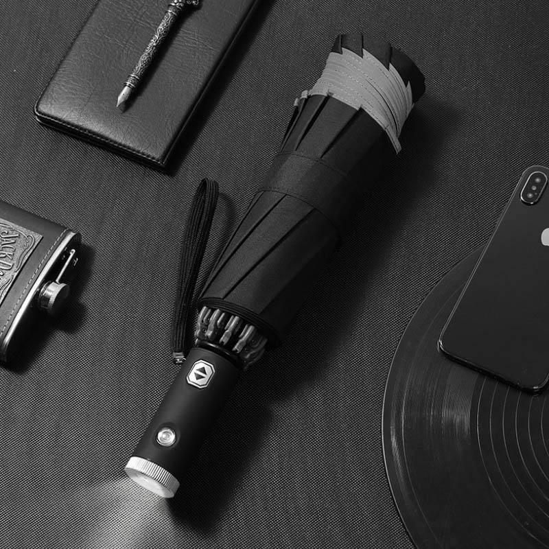 Compact Windproof Umbrella with Reflective Strip