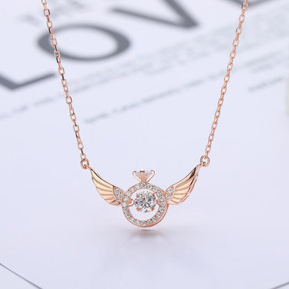 Shiny Crystal Wing Pendant Necklace - Luxicro