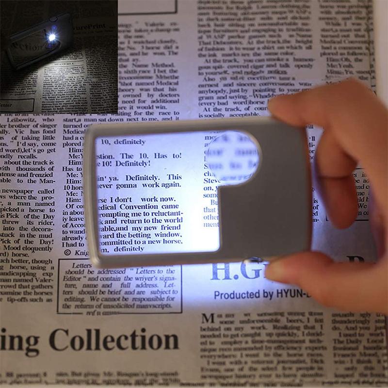 Compact LED Magnifier Card Reader