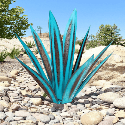 Copper Outdoor Garden Lamp | Blue Metal Yard Decor