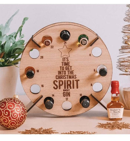 Wooden Christmas Countdown Calendar for Beer and Wine