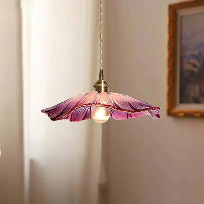 Vintage Floral Glass Hanging Lamp