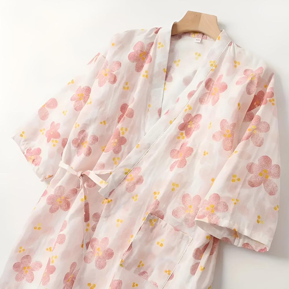 Ladies Soft Floral Kimono Robe