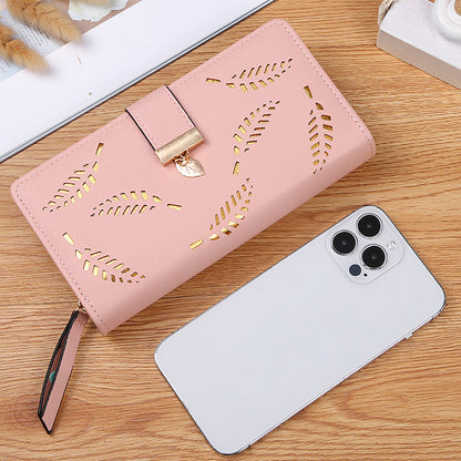 Stylish Women's Leaf Print Foldable Wallet
