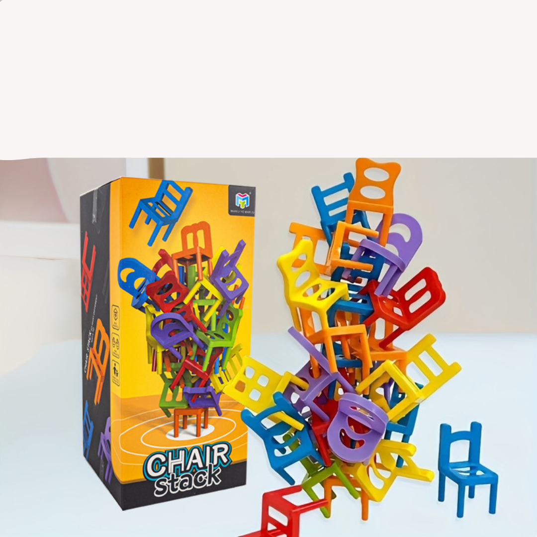 Colorful Wooden Stacking Chair Set