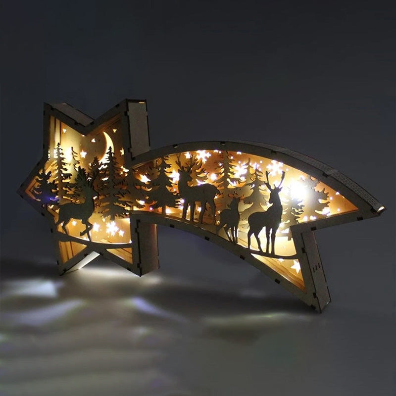 Cozy Rustic Christmas Tree Table Lamp