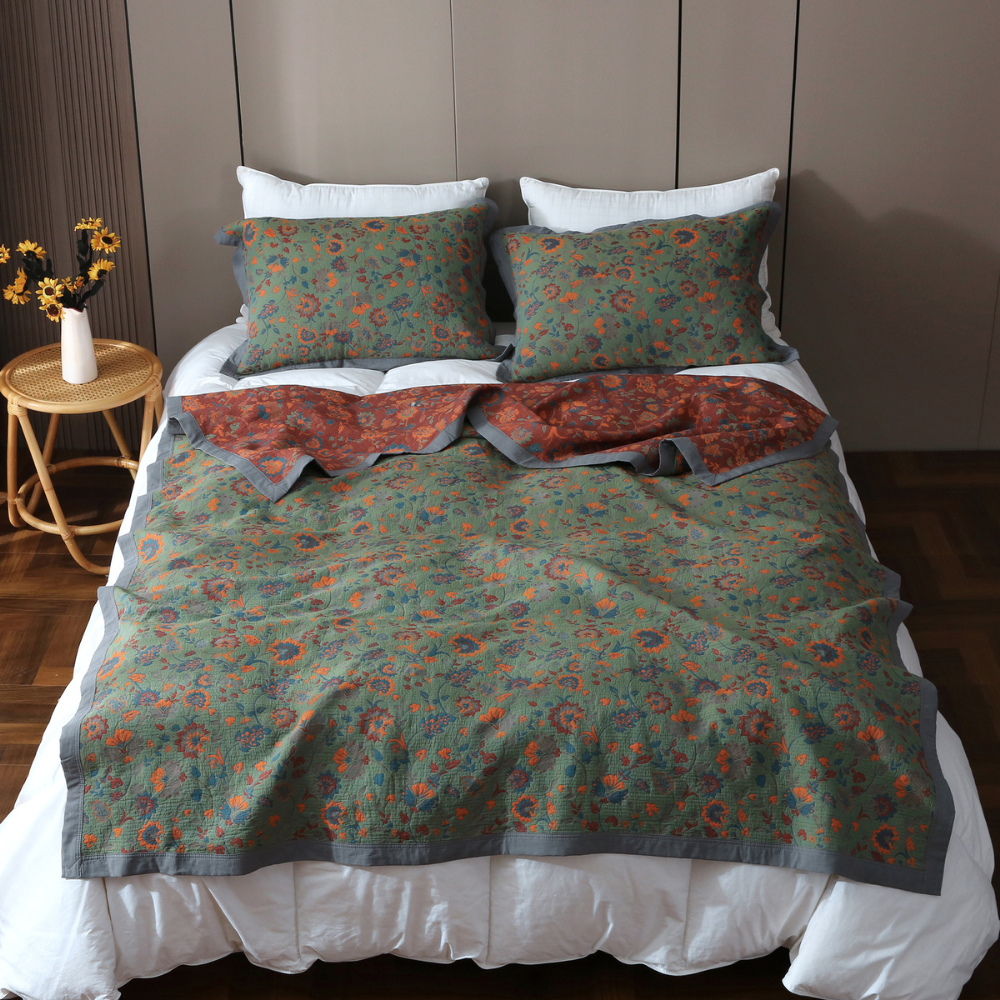 Vintage Rose Pattern Blanket