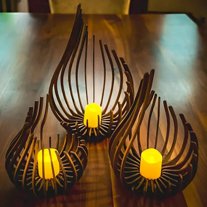 Clear Glass Candle Holder