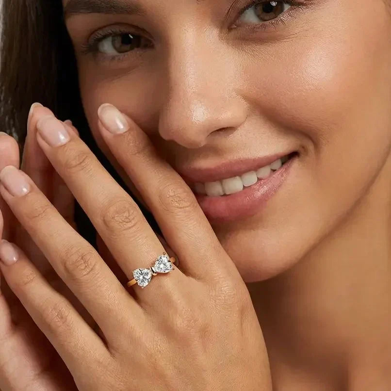 Elegant 925 Silver Bow Wedding Ring - Luxicro