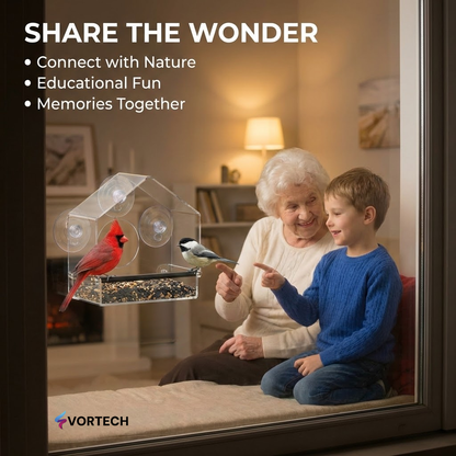 Easy Install Window Bird Feeder with Camera