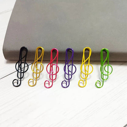 Colorful Metal Music Shaped Paperclips