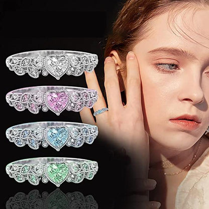 Elegant Diamond Heart Shaped Ring
