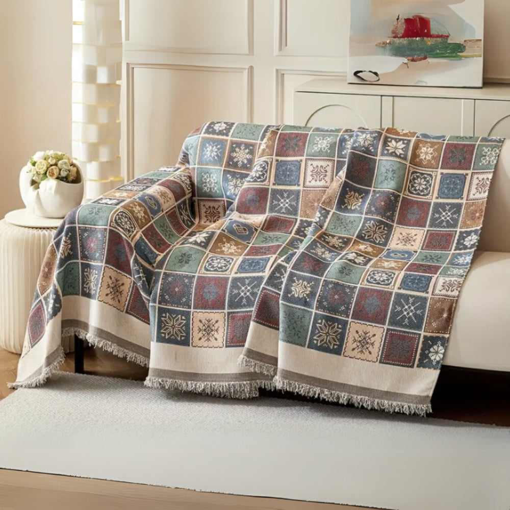 Cozy Bohemian Knit Sofa Slipcover