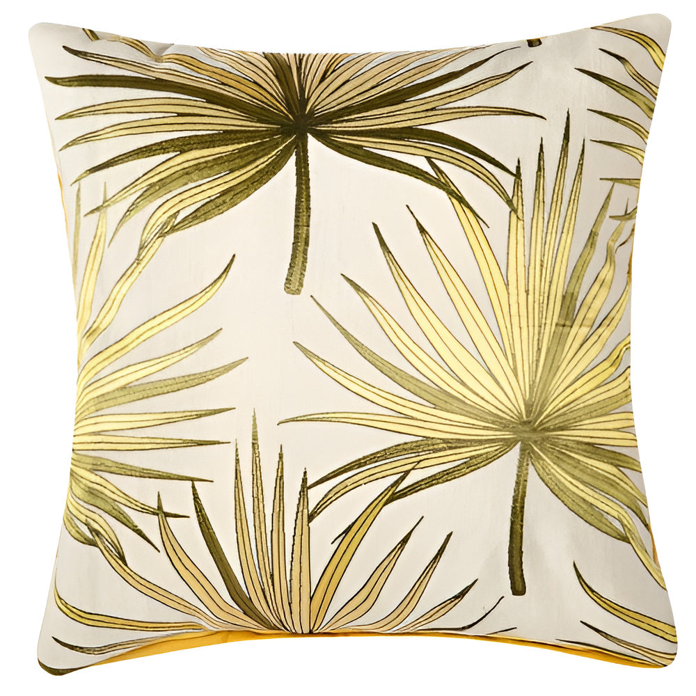 Shiny Leaf Pattern Pillow Cover