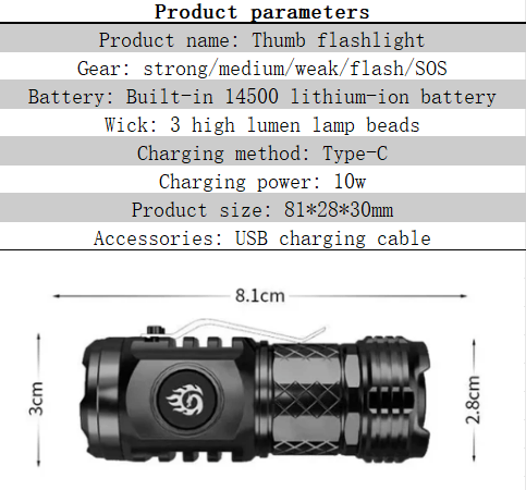 Small 3 LED Ultra Bright Pocket Flashlight