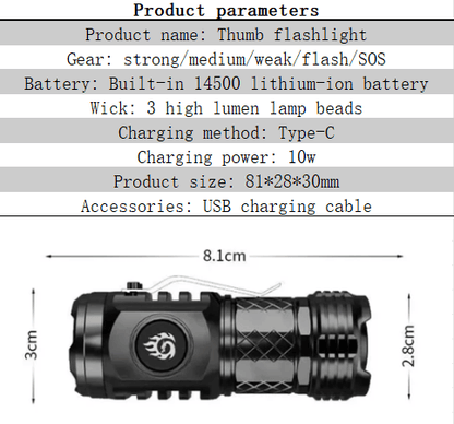 Small 3 LED Ultra Bright Pocket Flashlight