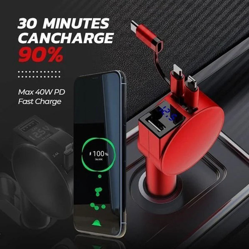 Portable 3-in-1 Fast Car Phone Charger